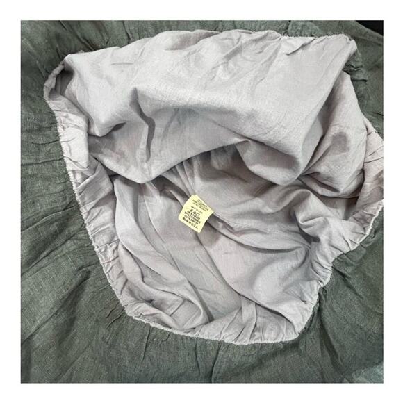 Chalet Sleeveless Gray Linen Tiered Bubble Hem Sundress Size Large - Picture 13 of 15